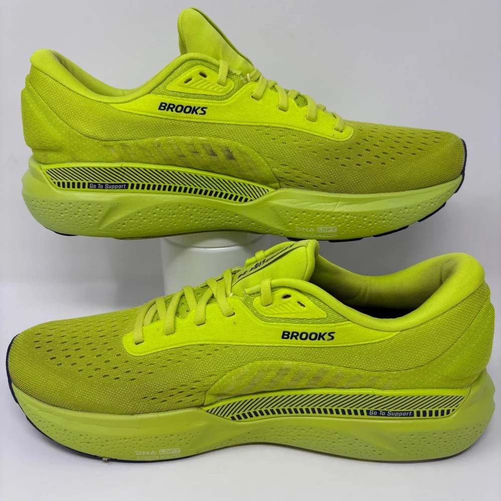 Brooks Adrenaline GTS 24 Mens Size 12 Yellow Lime Running Shoes (1104371D336)